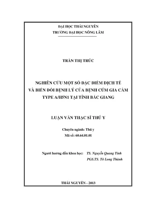 Nghiên cứu đặc điểm dịch tễ và biến đổi bệnh lý cúm gia