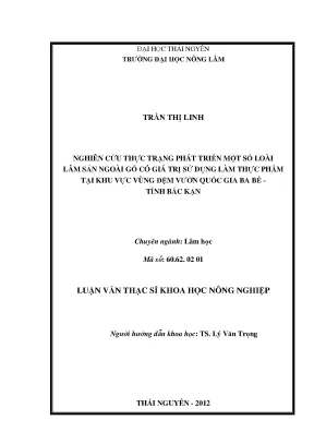 Nghiên cứu phát triển lâm sản ngoài gỗ làm thực phẩm tại