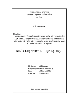 Nghiên cứu và thử nghiệm phác đồ điều trị bệnh viêm tử