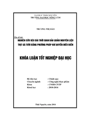 Nâng cao thời gian bảo quản thịt gà tươi bằng khí quyển