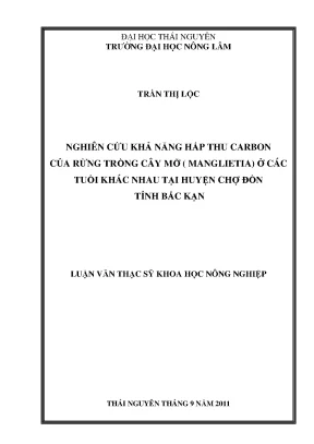 Nghiên cứu tích lũy carbon của rừng Mỡ Manglietia