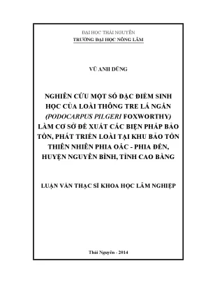 Nghiên cứu đặc điểm sinh học và biện pháp bảo tồn loài