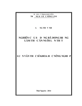 Nghiên cứu sử dụng bã dong riềng làm thức ăn nuôi lợn