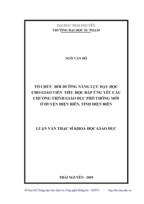 Bồi dưỡng năng lực dạy học cho giáo viên tiểu học đáp