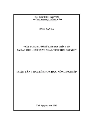 Luận Văn Thạc Sĩ: Xây Dựng Cơ Sở Dữ Liệu Địa Chính Số Xã