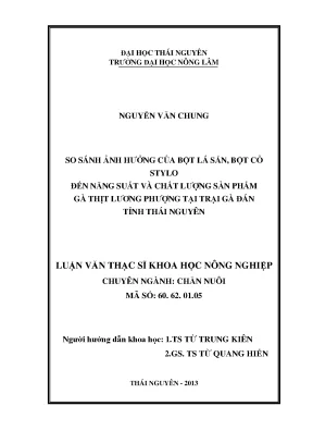 So sánh ảnh hưởng bột lá sắn và bột cỏ stylo đến năng