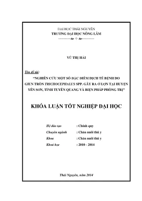 Nghiên cứu đặc điểm dịch tễ và biện pháp phòng trị bệnh