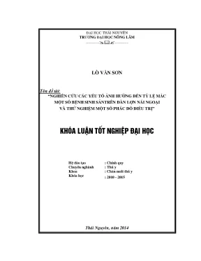 Nghiên cứu yếu tố ảnh hưởng và phác đồ điều trị bệnh
