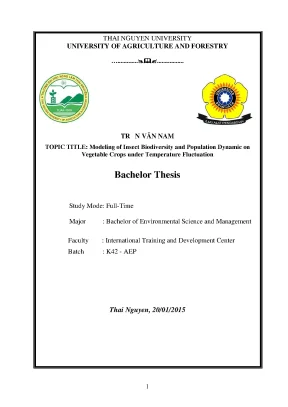Mô hình hóa đa dạng sinh học và động lực quần thể côn