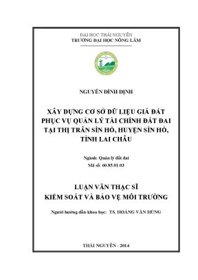 Luận Văn Thạc Sĩ: Xây Dựng Cơ Sở Dữ Liệu Giá Đất Quản Lý