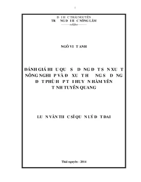 Đánh giá hiệu quả sử dụng đất nông nghiệp tại huyện Hàm