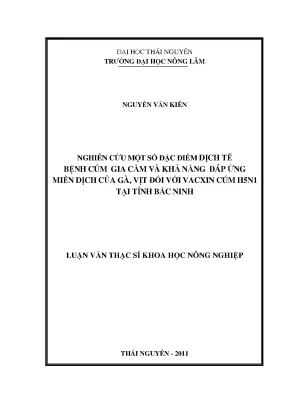 Nghiên cứu đặc điểm dịch tễ cúm gia cầm và đáp ứng miễn