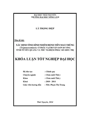 Nghiên cứu tình hình nhiễm trypanosomiasis ở trâu tại