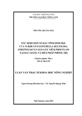 Nghiên cứu đặc tính sinh học của vi khuẩn gây viêm phổi