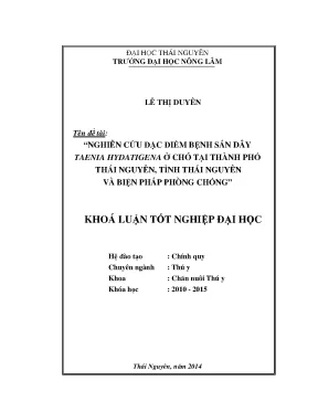 Nghiên cứu bệnh sán dây Taenia hydatigena ở chó tại Thái