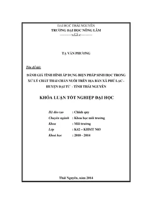Đánh giá hiệu quả biện pháp sinh học xử lý chất thải