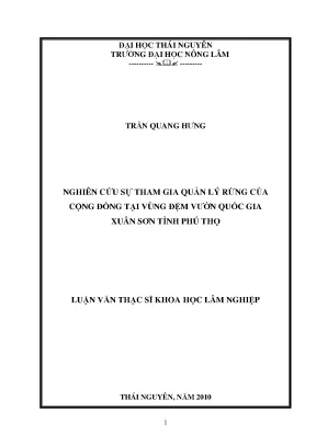 Nghiên cứu sự tham gia quản lý rừng cộng đồng tại vùng