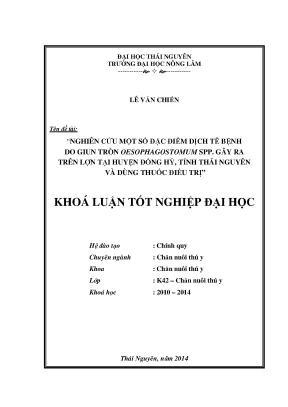 Nghiên cứu đặc điểm dịch tễ và điều trị bệnh do giun