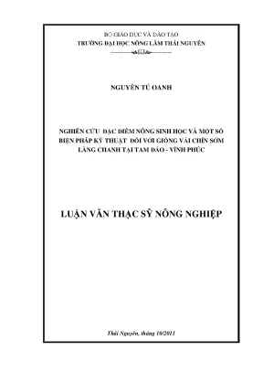 Nghiên cứu đặc điểm và kỹ thuật trồng giống vải chín sớm