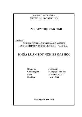 Nghiên cứu khả năng kháng nấm men của chitosan nano bạc