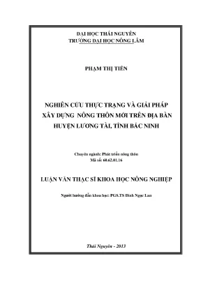 Nghiên cứu thực trạng và giải pháp xây dựng nông thôn