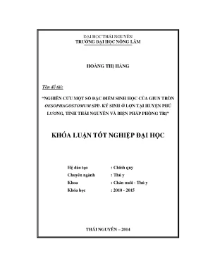 Nghiên cứu đặc điểm sinh học và biện pháp phòng trị giun