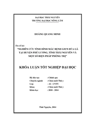 Nghiên cứu và biện pháp phòng trị bệnh giun đũa gà tại