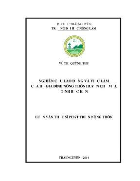 Nghiên cứu lao động và việc làm hộ gia đình nông thôn