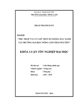 Thu thập và bảo tồn giống đậu xanh tại Đại học Nông Lâm