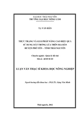 Thực trạng và giải pháp nâng cao hiệu quả sử dụng đất