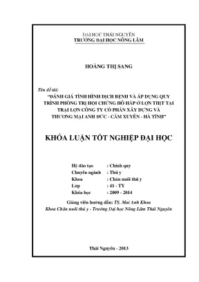 Đánh giá dịch bệnh và quy trình phòng trị hội chứng hô