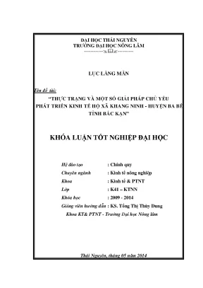 Giải pháp phát triển kinh tế hộ tại xã Khang Ninh, huyện