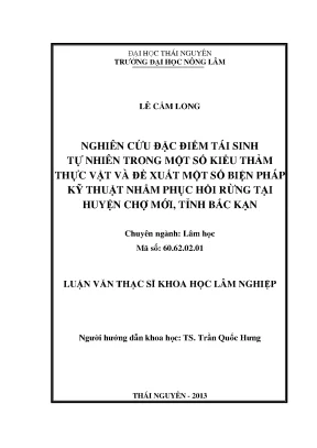 Nghiên cứu tái sinh tự nhiên và biện pháp phục hồi rừng