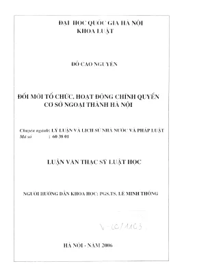 Đổi mới Tổ chức và Hoạt động Chính quyền Cơ sở Ngoại