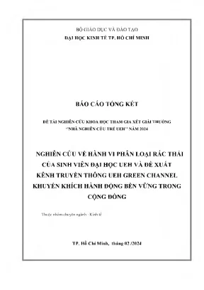 Nghiên Cứu Hành Vi Phân Loại Rác của Sinh Viên UEH & Đề
