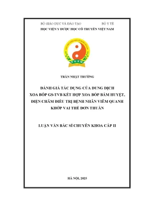 Đánh giá hiệu quả dung dịch xoa bóp GS-TVB kết hợp điện