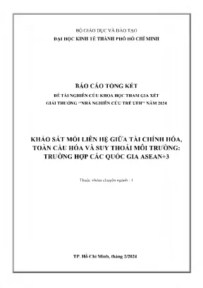 Nghiên cứu mối liên hệ giữa tài chính hóa, toàn cầu hóa