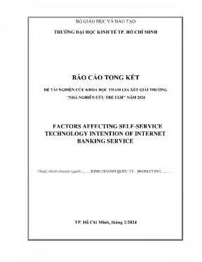 Các yếu tố ảnh hưởng đến ý định sử dụng công nghệ tự 