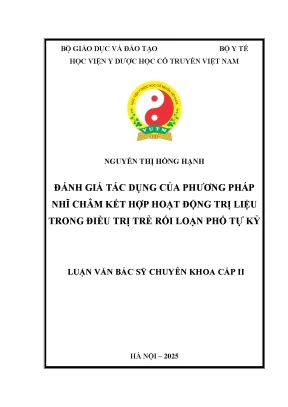 Hiệu Quả Nhĩ Châm Kết Hợp Hoạt Động Trị Liệu Cho Trẻ Rối