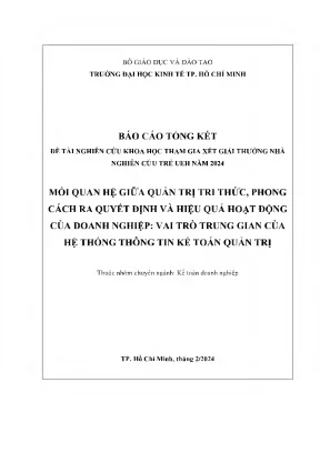 Mối Quan Hệ Giữa Quản Trị Tri Thức, Phong Cách Ra Quyết 