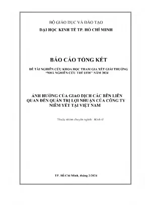 Nghiên cứu tác động của giao dịch các bên liên quan đến