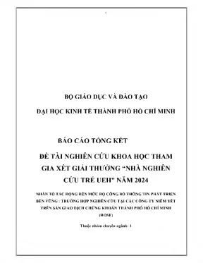Nghiên cứu tác động đến công bố thông tin phát triển bền 
