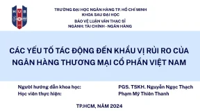 Slide bảo vệ luận văn: Khẩu vị rủi ro NHTMCP Việt Nam 2013-2023