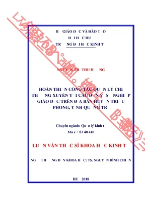 Nâng cao quản lý chi thường xuyên tại các đơn vị giáo