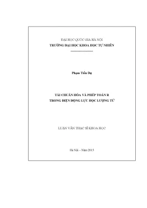 Tái chuẩn hóa và phép toán R trong điện động lực học