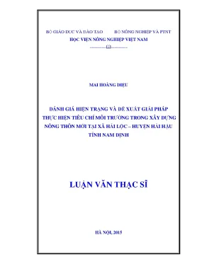 Đánh Giá Hiện Trạng Môi Trường Trong Xây Dựng Nông Thôn