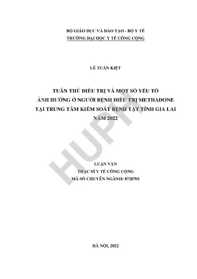Nghiên Cứu Về Tuân Thủ Điều Trị Methadone Tại Gia Lai