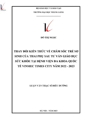 Thay Đổi Kiến Thức Chăm Sóc Trẻ Sơ Sinh Của Thai Phụ Sau