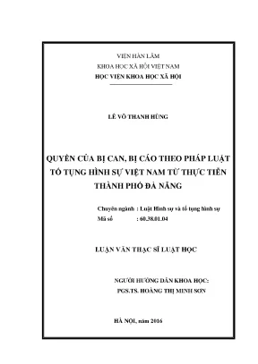 Quyền của Bị Can và Bị Cáo trong Tố Tụng Hình Sự Việt