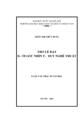 Nghiên Cứu Tư Duy Nghệ Thuật Trong Thơ Lê Đạt